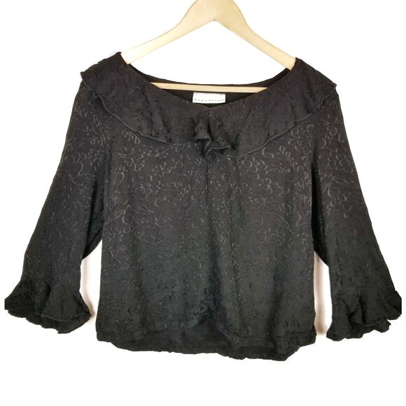 Bryn Walker Black Rayon Long Sleeve Top Size S Small - Picture 1 of 6